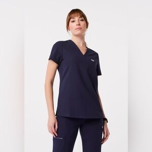 FIGS Catarina Navy One Pocket Scrub Top
